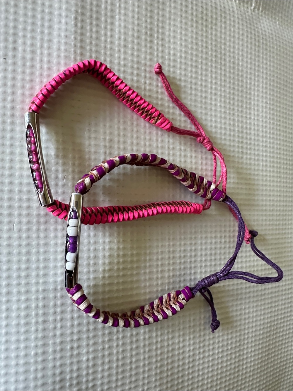 Pink & Purple Woven Friendship Bracelets